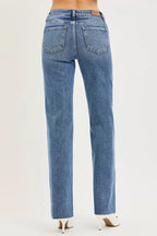 RISEN Tummy Control 4 Way Stretch Mid Rise Straight Jeans