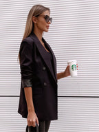 Lapel Collar Long Sleeve Blazer
