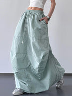 Drawstring Maxi Skirt