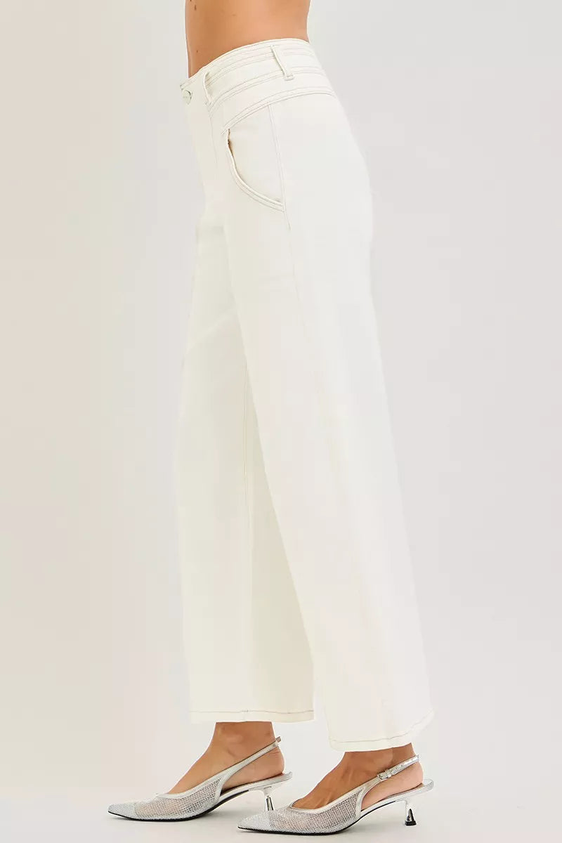RISEN High Rise Ankle Wide Pants