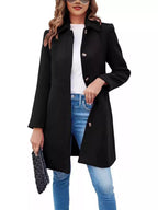 Button-Down Wool Blend Coat
