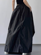 Drawstring Maxi Skirt