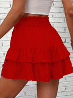 Ruffle Layered High Waist Casual Skort