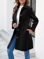 Button-Down Wool Blend Coat