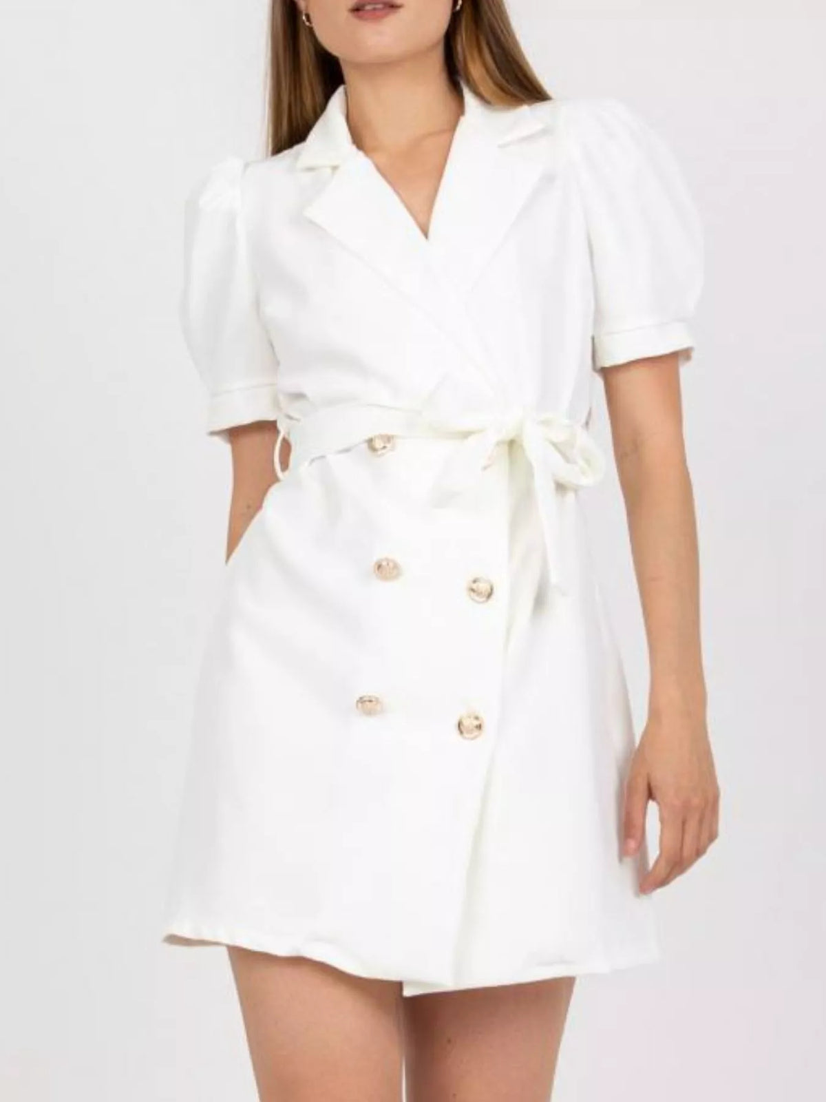 Blazer Style Tie Waist Mini Dress