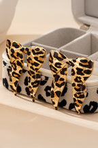 Gold Leopard Print Bow Knot Shape Plated Alloy Earrings