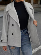 Double-Breasted Wool Blend Casual Jacket