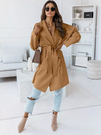 Tie Waist Long Sleeve Outerwear