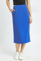 Umgee Midi Pencil Skirt with Contrast Piping Detail