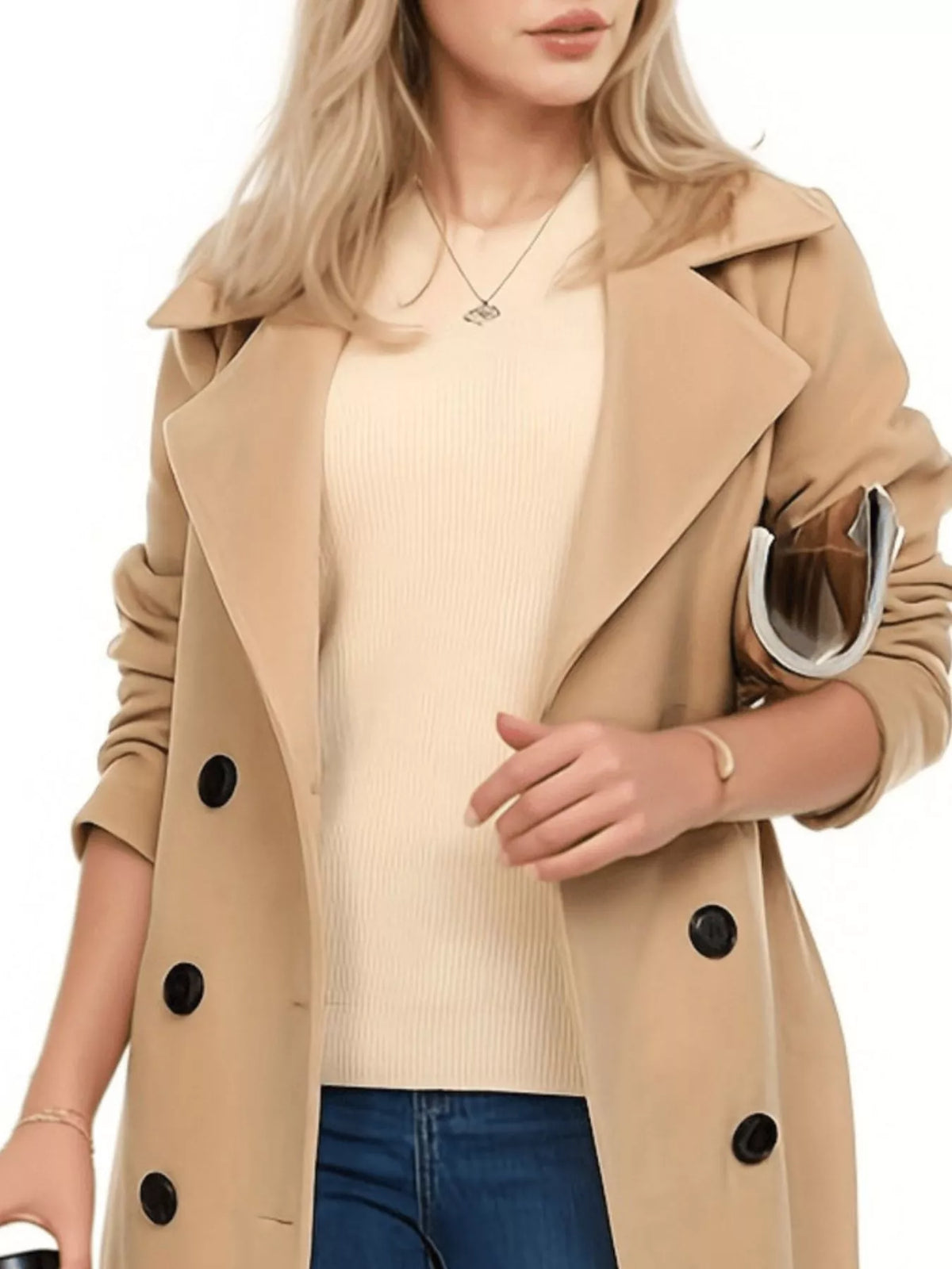 Double Breasted Long Sleeve Coat