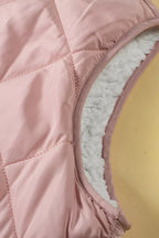 Quilted Sherpa-Lined Vest Coat