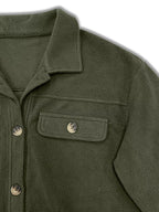 Plus Size Button-Down Dropped Shoulder Shacket