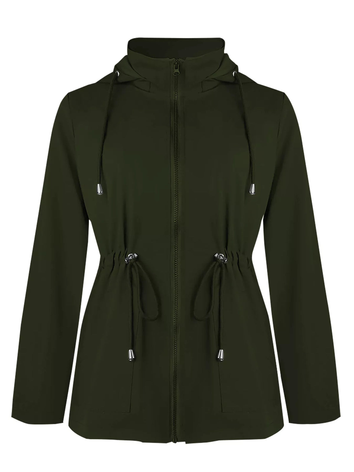 Zip Up Waterproof Hooded Outerwear