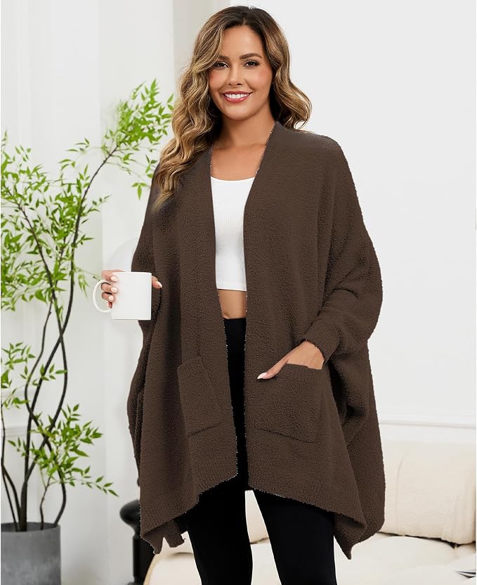 Women's Sherpa Wearable Blanket Poncho