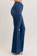 Judy Blue High-Waisted Flare Jeans with Front Pockets
