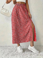 Slit Printed Skirt