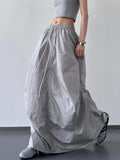 Drawstring Maxi Skirt