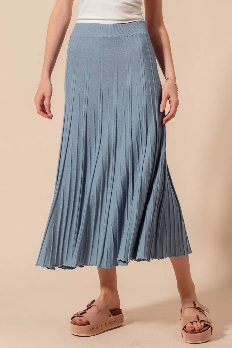 SO ME  A Line Knitted Sweater Midi Length Skirt