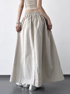 Pleated Linen Maxi Skirt