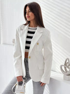 Lapel Collar One Button Blazer