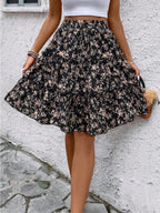 Floral Print Midi Skirt