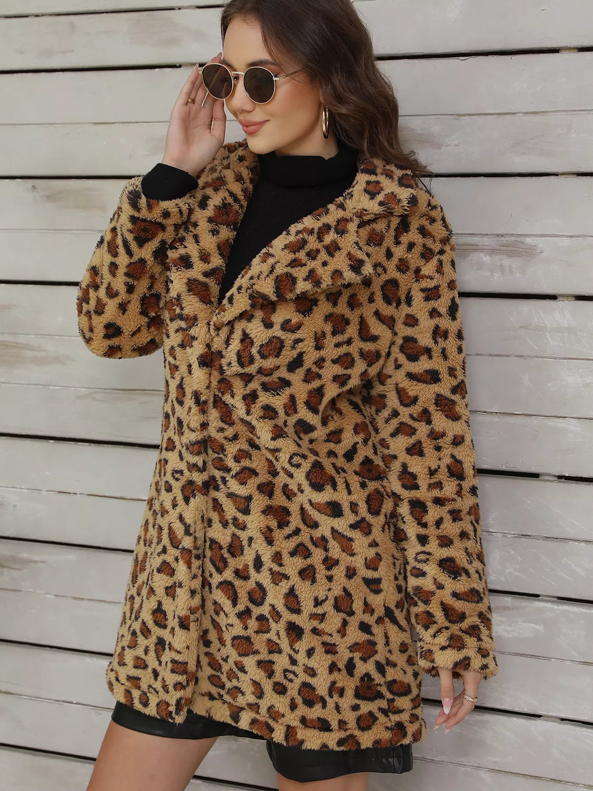 Leopard Fuzzy Teddy Coat