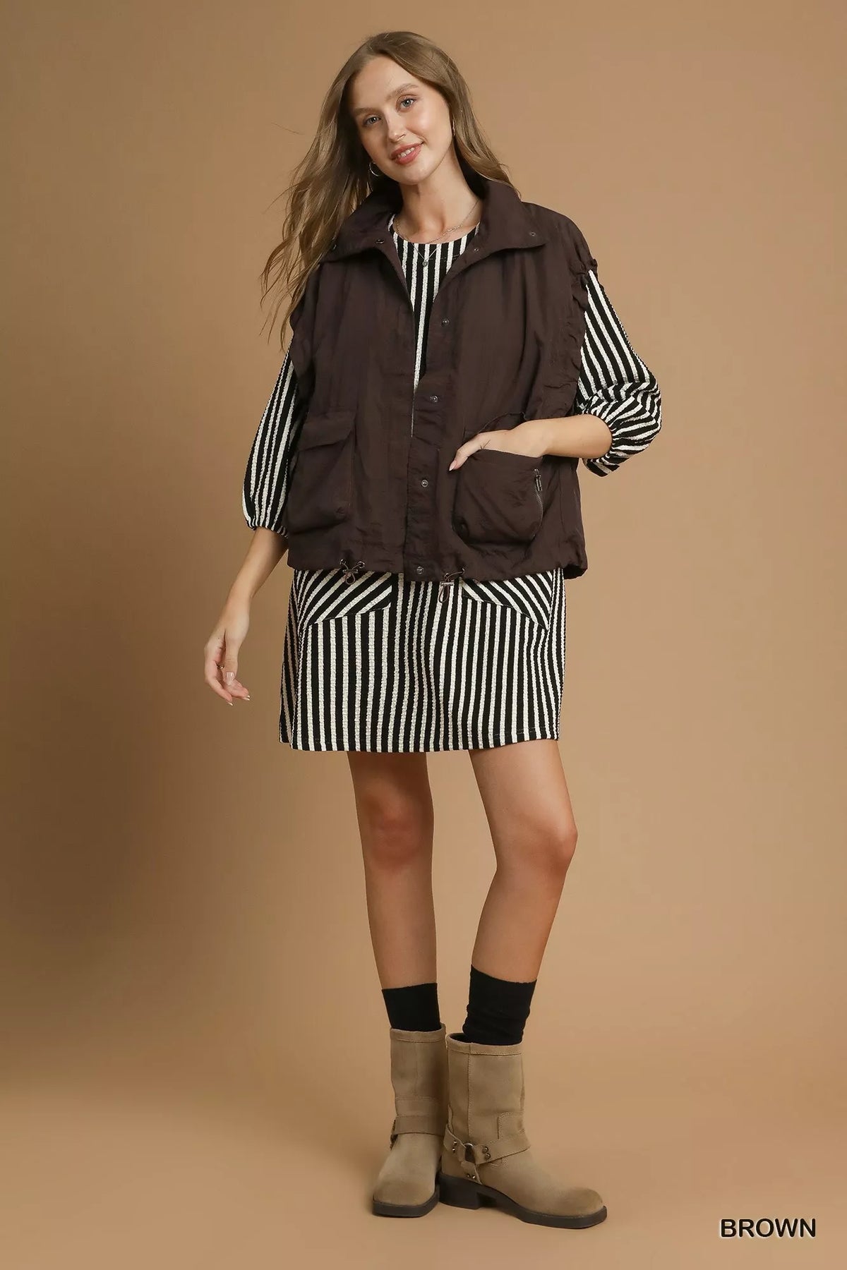 Umgee Nylon Vest with Pockets