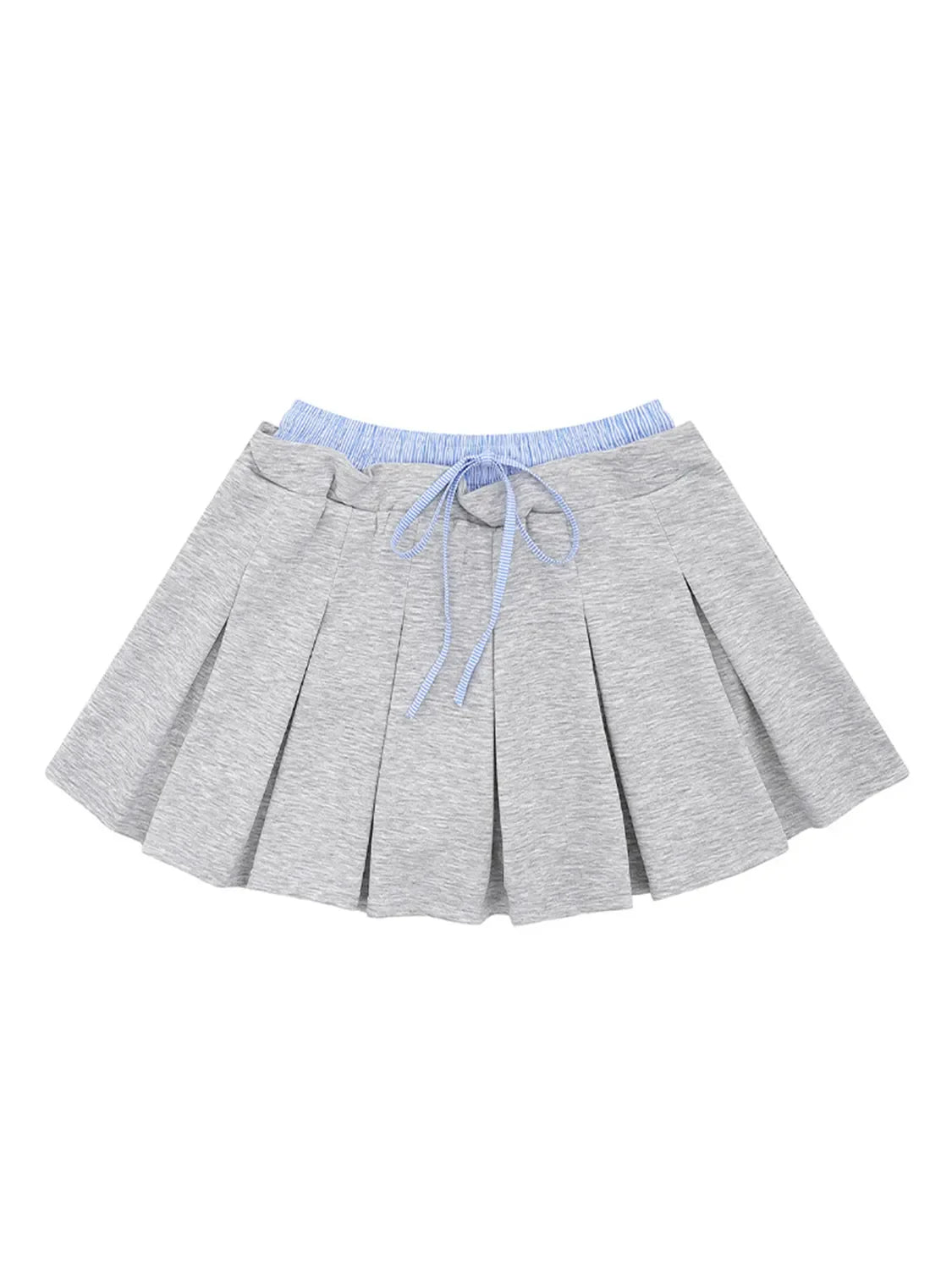 Drawstring Pleated Mini Skirt