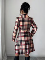 Plaid Button Up Long Sleeve Coat
