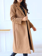 Lapel Collar Wool Blend Overcoat