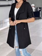 Drape Collar Lightweight Trench Coat