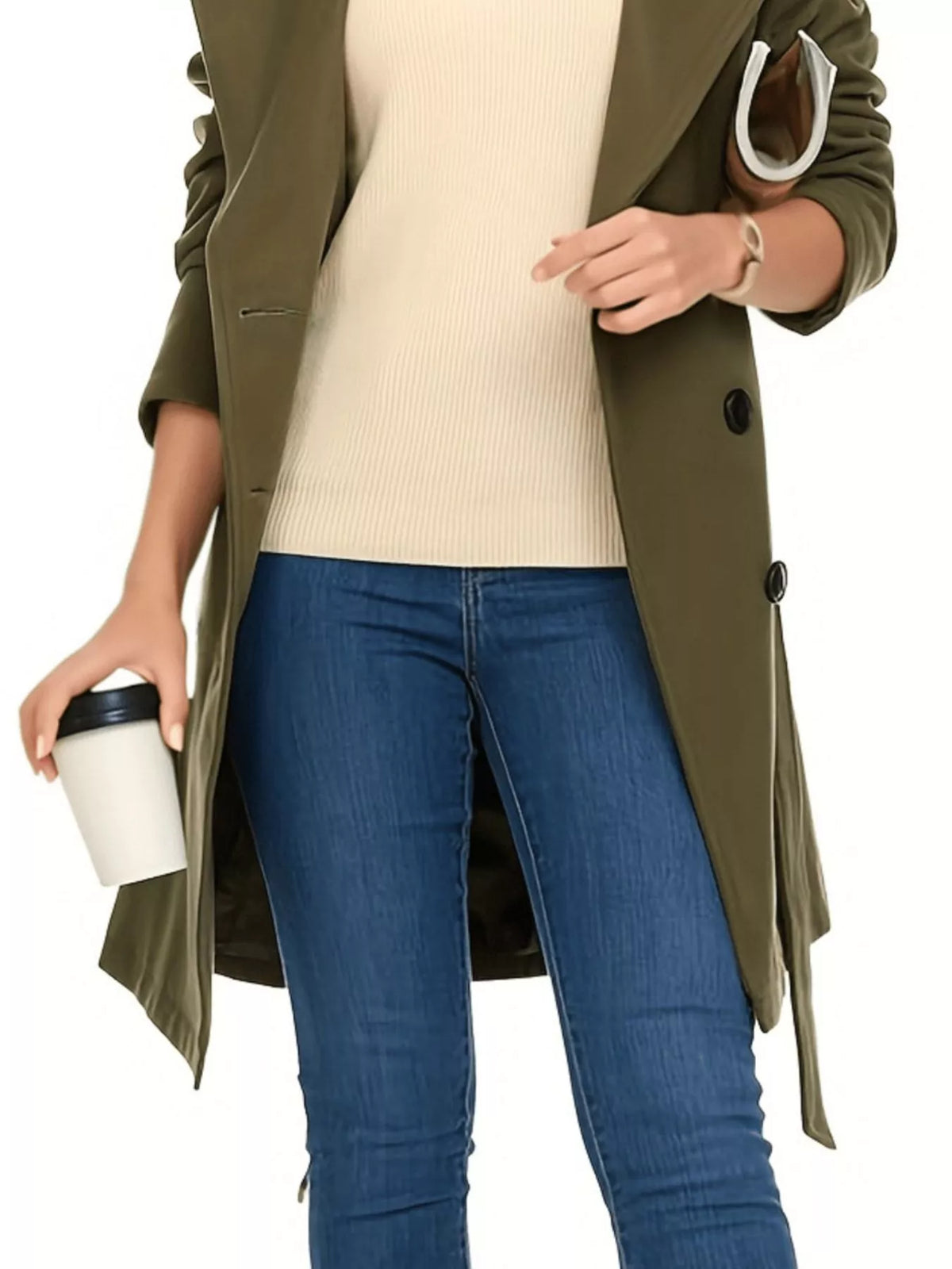 Double Breasted Long Sleeve Coat