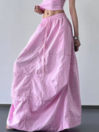 Drawstring Maxi Skirt