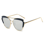 GALVESTON | Women's Brow Bar Mirrored Lens Cat Eye Sunglasses