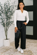 City Ease Wide Leg Bottoms in Black