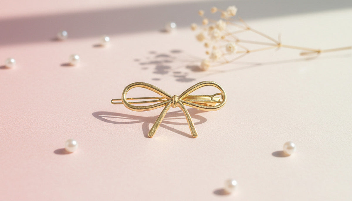 Gold Bow Hair Clip