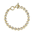 Clear Heart Link Toggle Bracelet