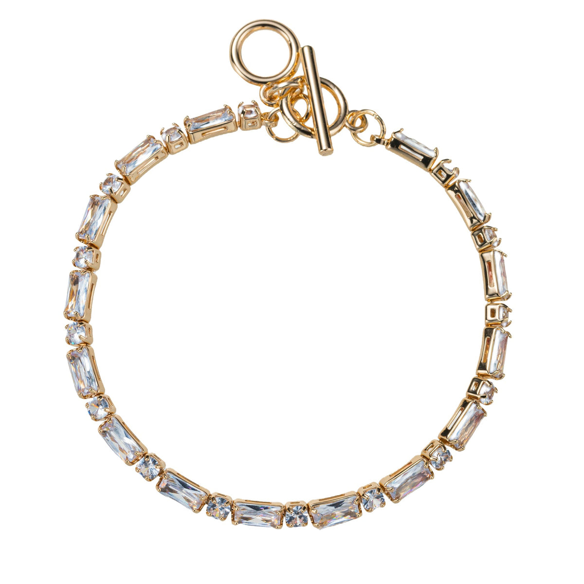 Clear Rectangle Link Toggle Bracelet
