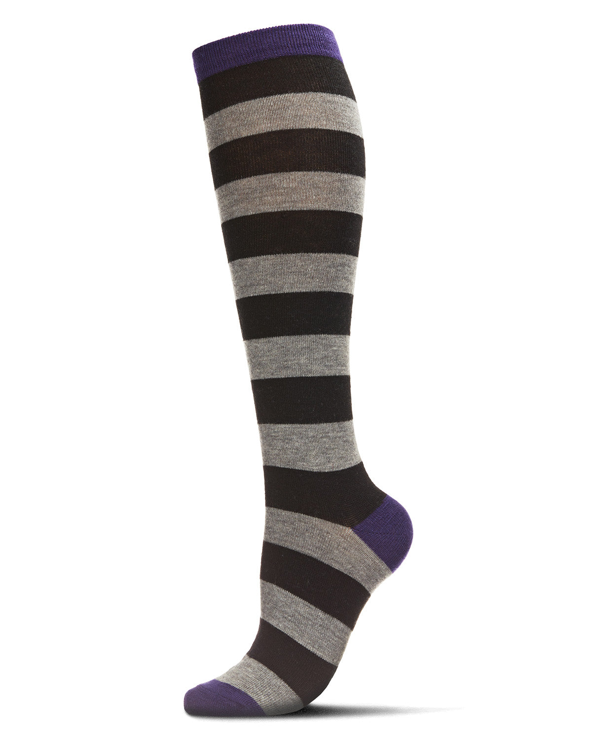 Women's Soft Shaded Stripes Cashmere Blend Knee High Socks