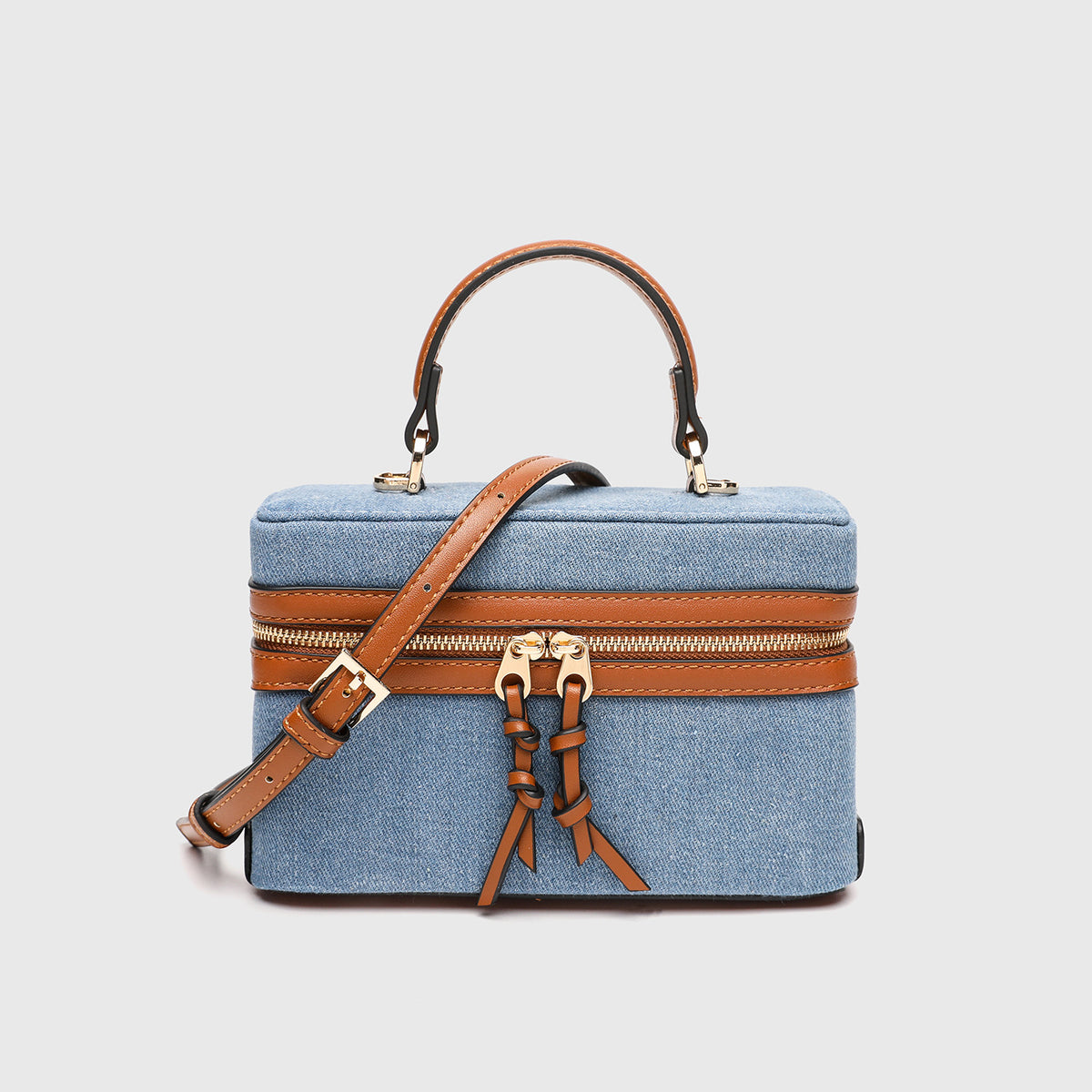 Canvas Leather Mini Box Lunch Bag