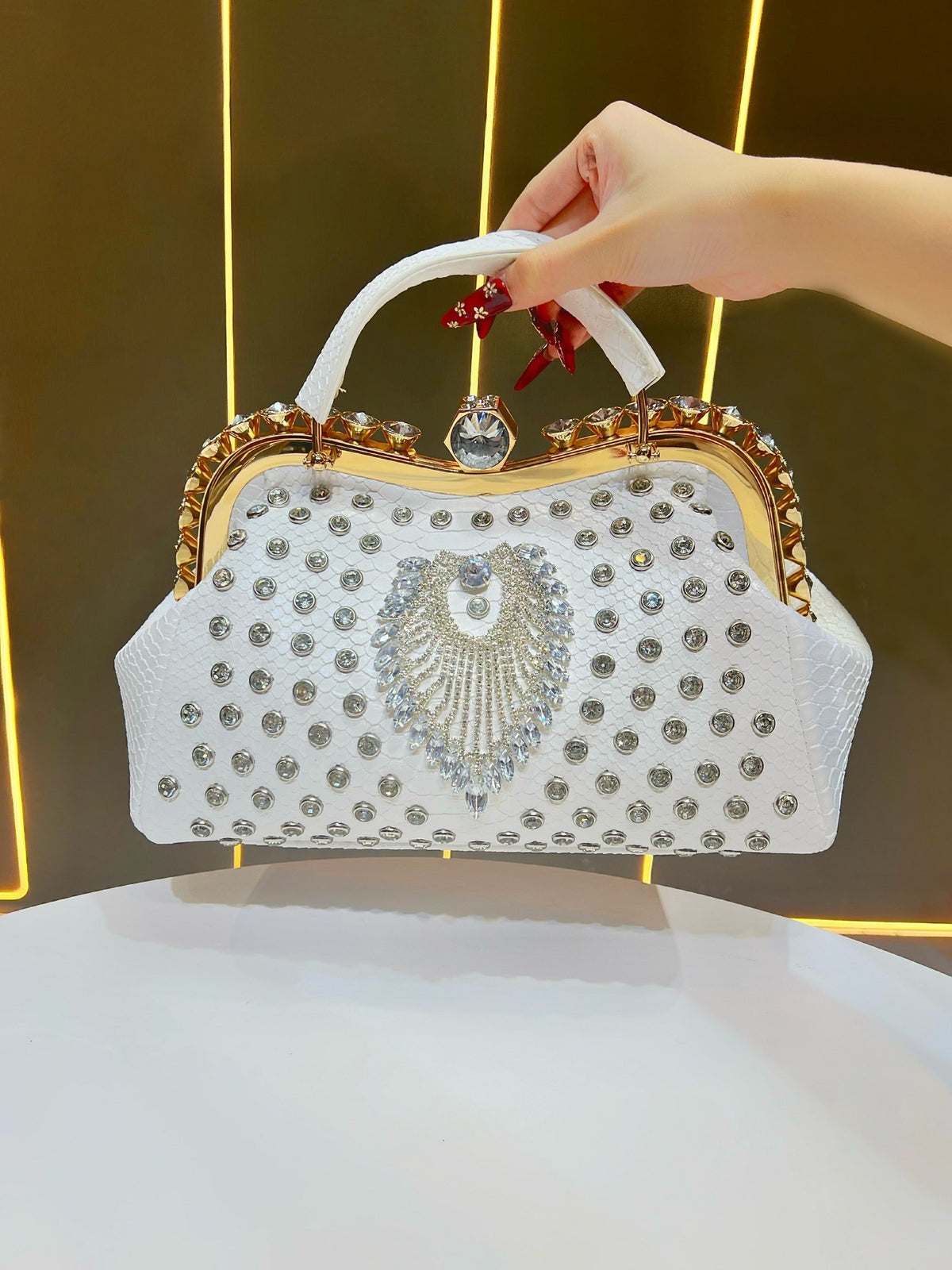 Women's Luxury Crystal Evening Clutch Bag