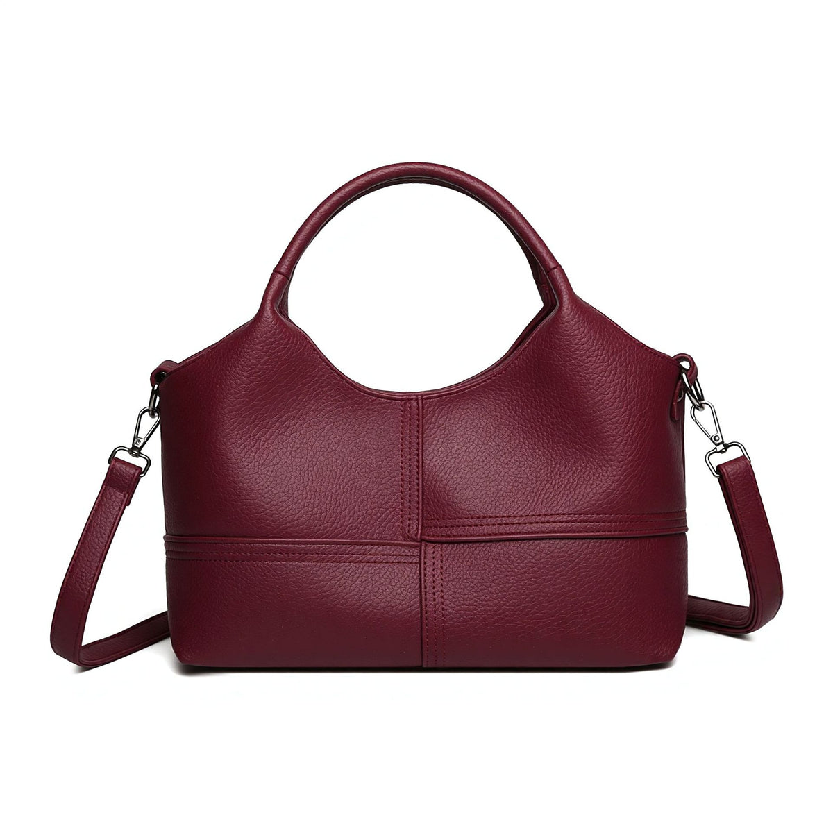 Soft Leather Commuter Tote Crossbody Bag