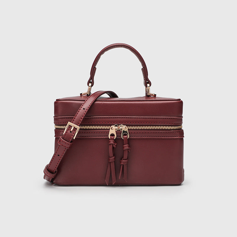 Canvas Leather Mini Box Lunch Bag