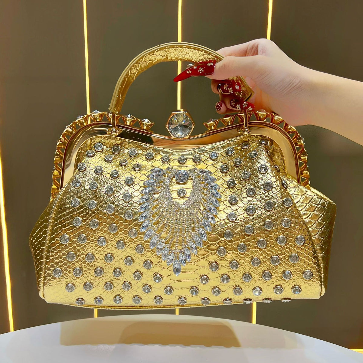 Women's Luxury Crystal Evening Clutch Bag