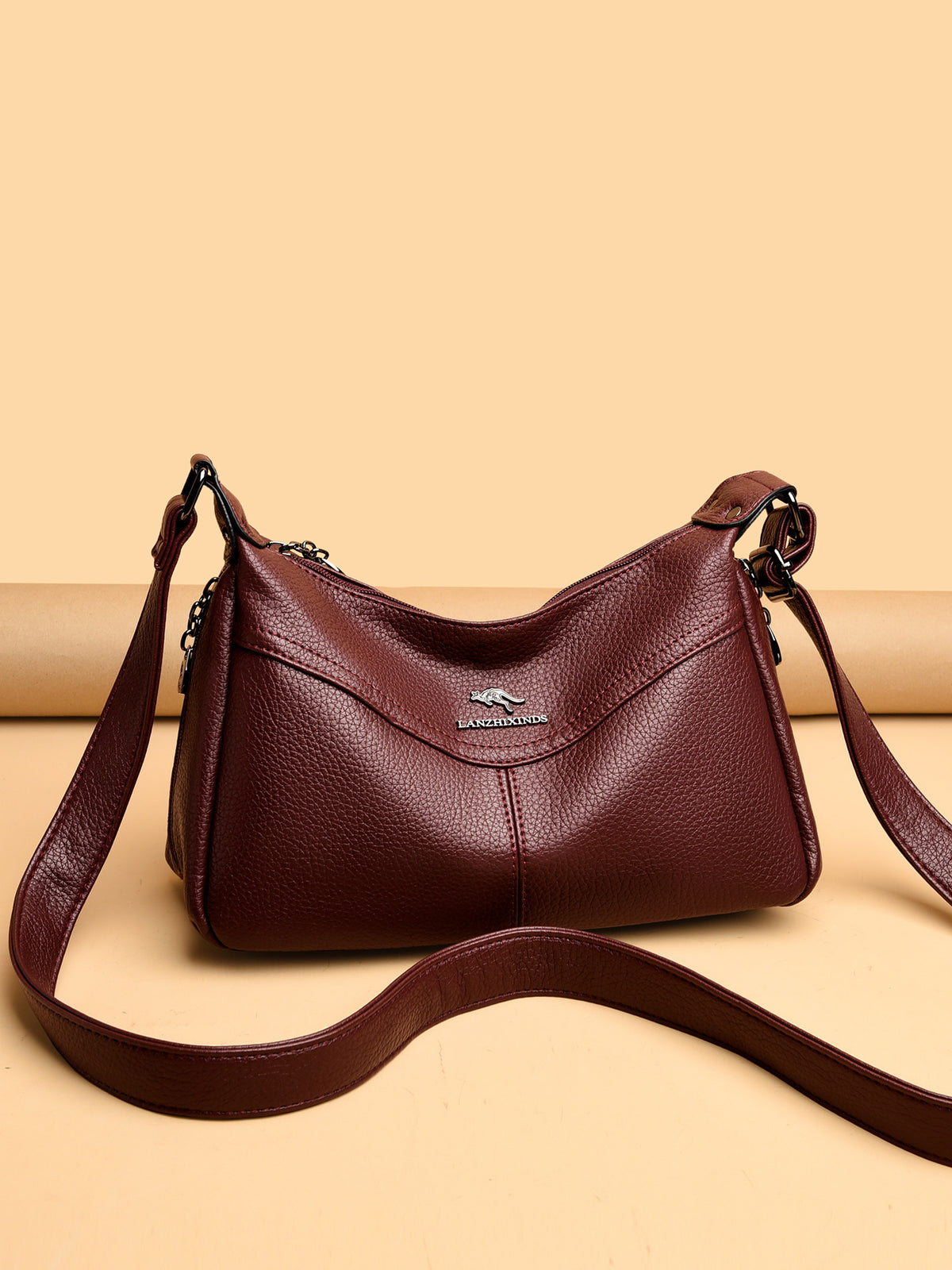 Soft Leather Lightweight Large Capacity Crossbody Bag