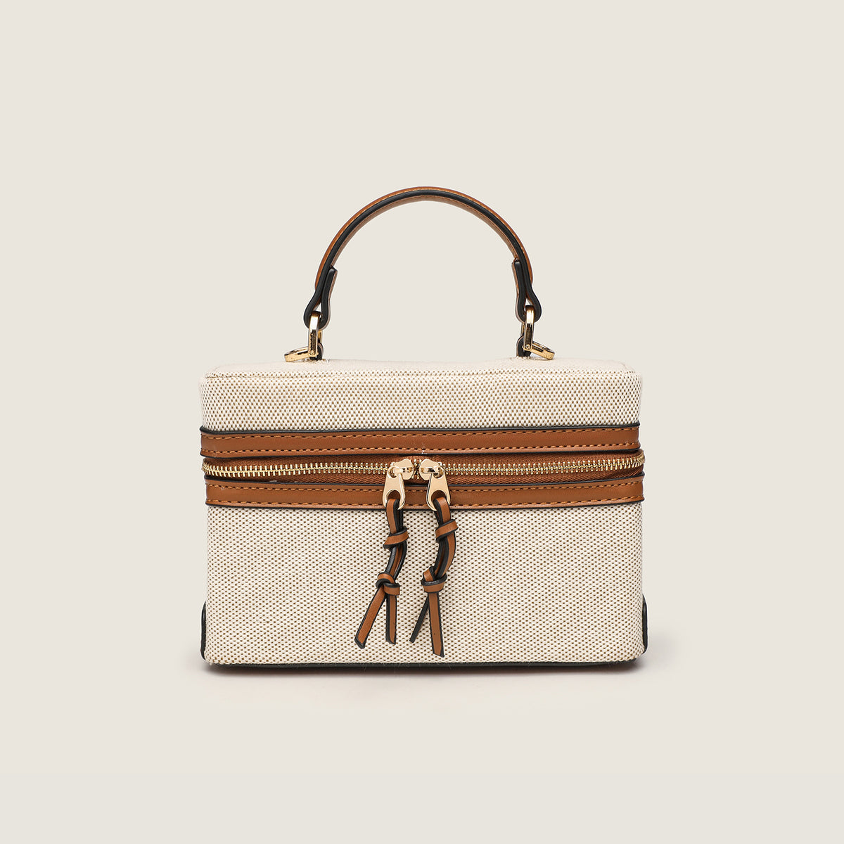Canvas Leather Mini Box Lunch Bag
