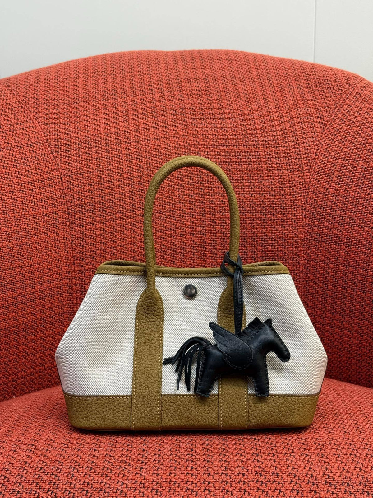 Mini Canvas Leather Garden Tote Handbag