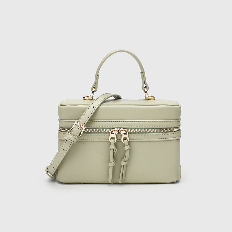 Canvas Leather Mini Box Lunch Bag