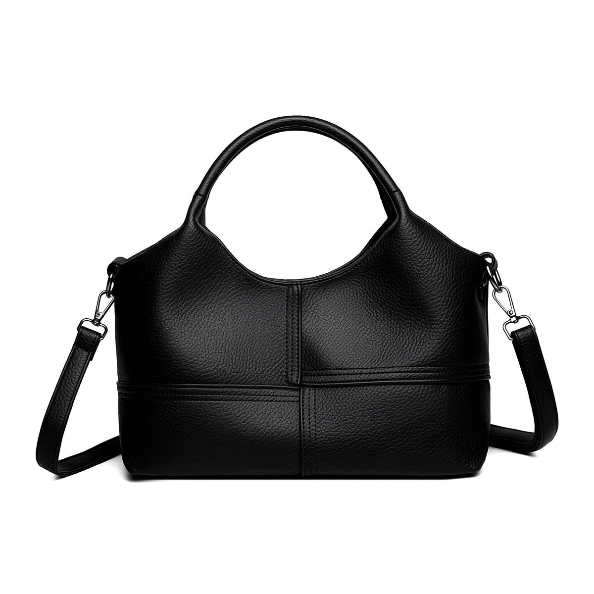 Soft Leather Commuter Tote Crossbody Bag