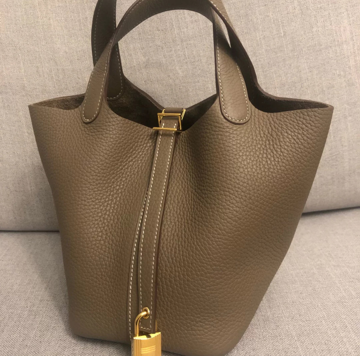 Premium Togo Leather Bucket Handbag